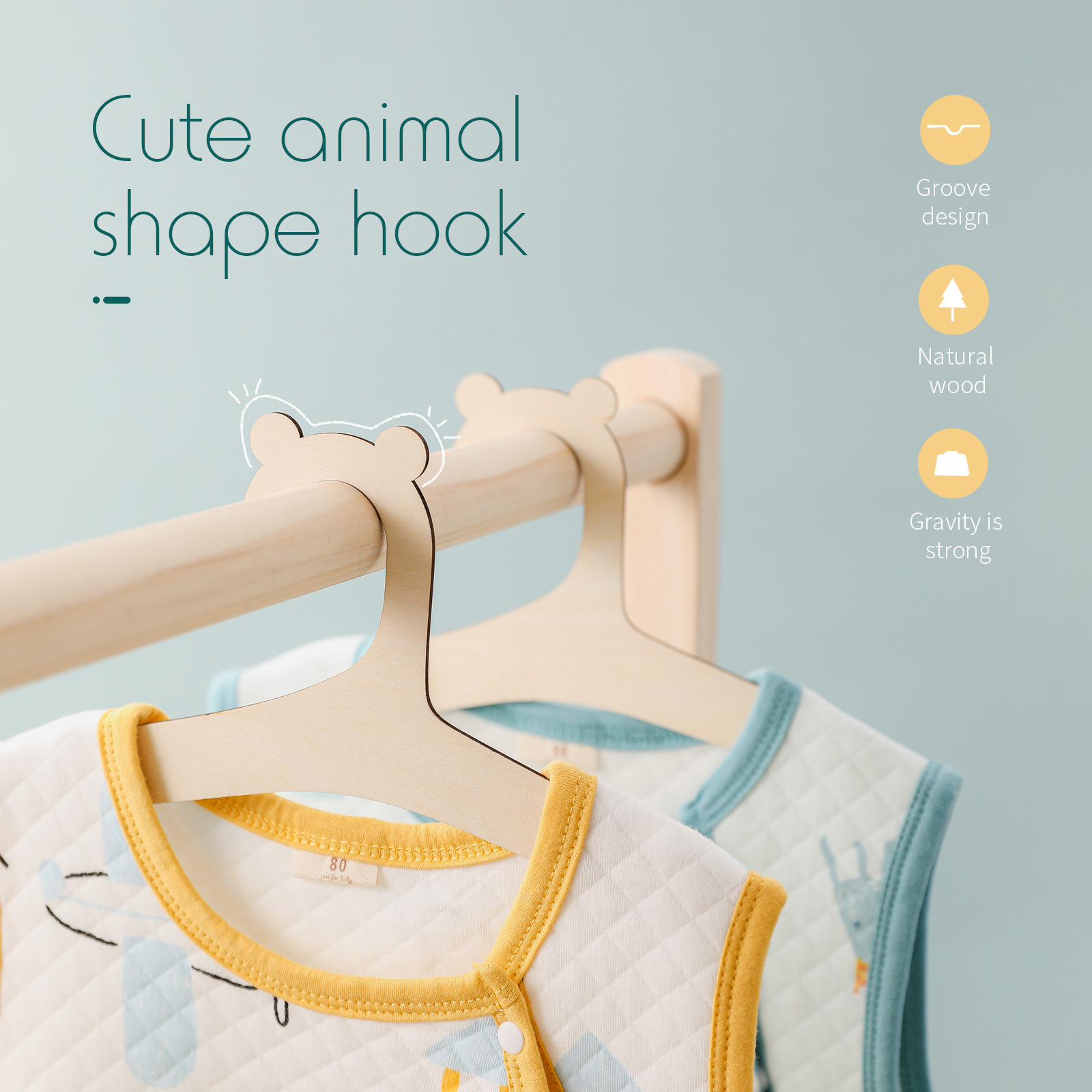 5/10pcs 나무 아기 옷걸이 어린이 옷 보관 걸이  - Baby Clothing Hanging Rack 리뷰 및 가격